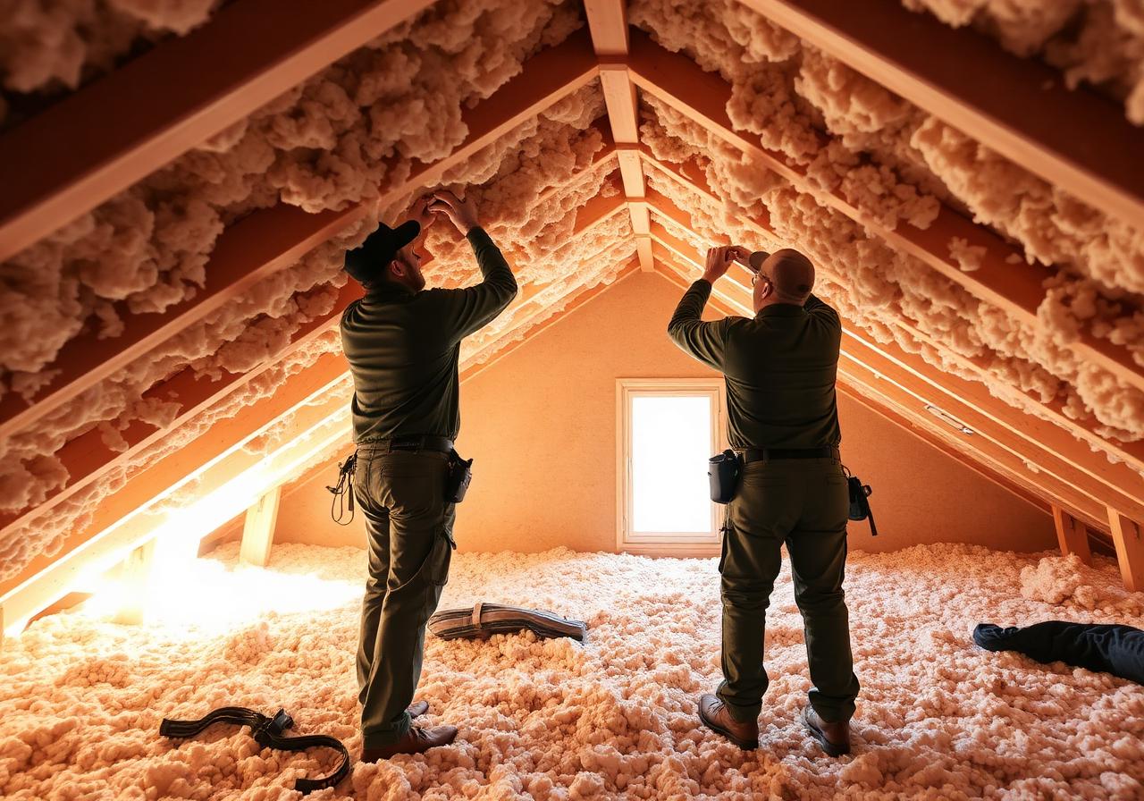 Chantier d'isolation des combles par soufflage à Béziers